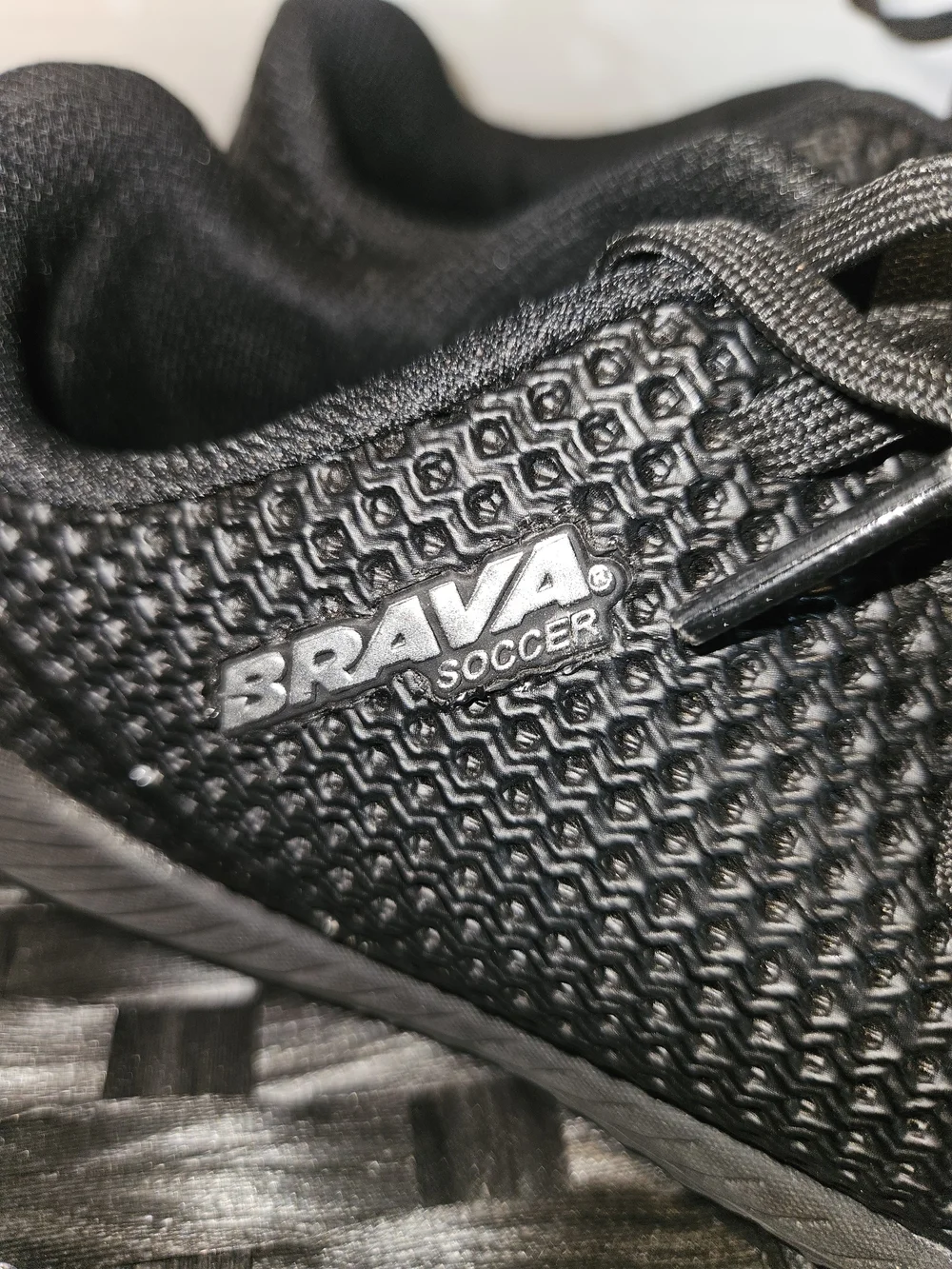 Brava Kids Black Knit Lace-Up Soccer Cleats